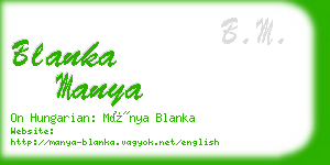 blanka manya business card